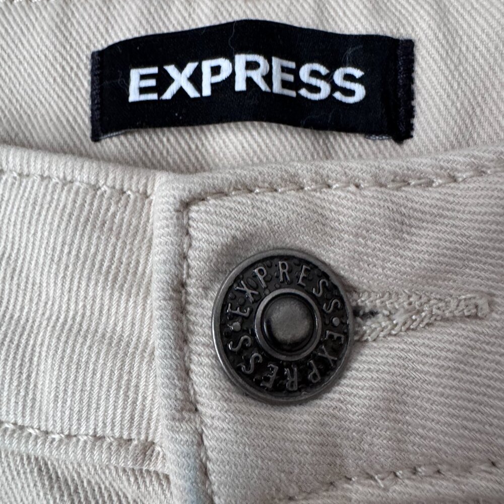 Express #5 Off White 5-Pocket Jeans 34 x 30 Slim - Picture 4 of 15